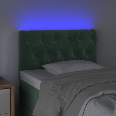 vidaXL Testiera a LED Verde Scuro 80x7x78/88 cm in Velluto