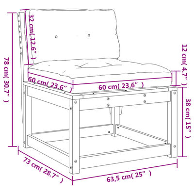 vidaXL Divani Giardino con Cuscini 2 pz in Legno Massello di Douglas