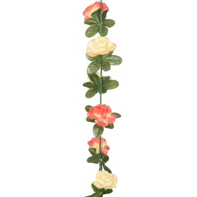 vidaXL Ghirlande Fiori Artificiali Natale 6 pz Rosé e Champagne 240 cm