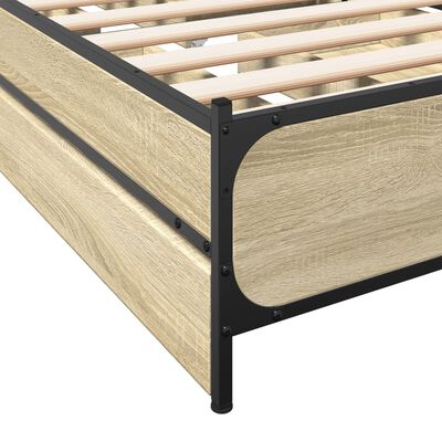 vidaXL Giroletto Cassetti Rovere Sonoma 100x200 cm Legno Multistrato