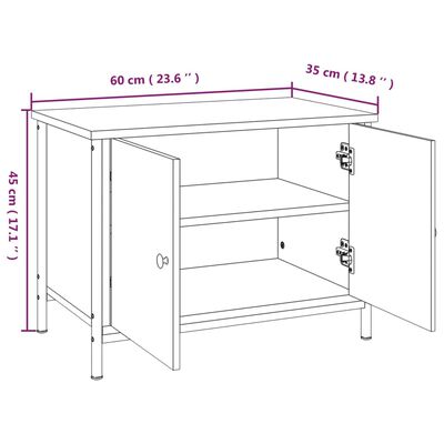 vidaXL Mobile Porta TV con Ante Nero 60x35x45 cm in Legno Multistrato