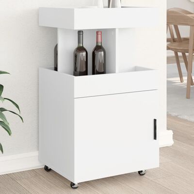 vidaXL Carrello Bar Bianco 50x41x89 cm in Legno Multistrato