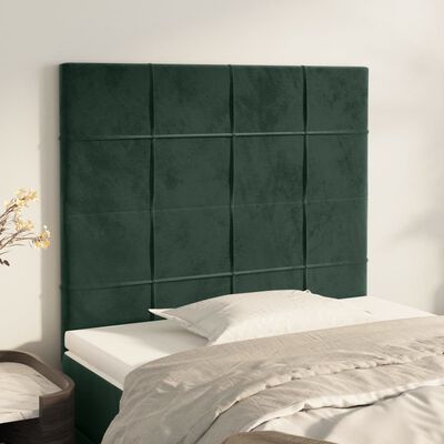 vidaXL Testiere 2 pz Verde Scuro 100x5x78/88 cm in Velluto