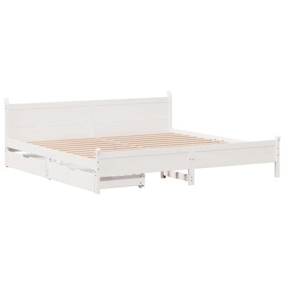 vidaXL Letto senza Materasso Bianco 180x200 cm Legno Massello di Pino