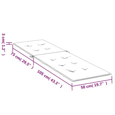 vidaXL Cuscino per Sdraio Antracite (75+105)x50x4 cm