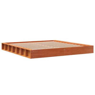 vidaXL Giroletto senza Materasso Marrone Cera 200x200 cm Legno di Pino