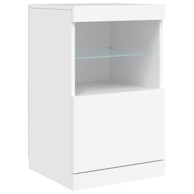 vidaXL Credenza con Luci LED Bianca 164x37x67 cm