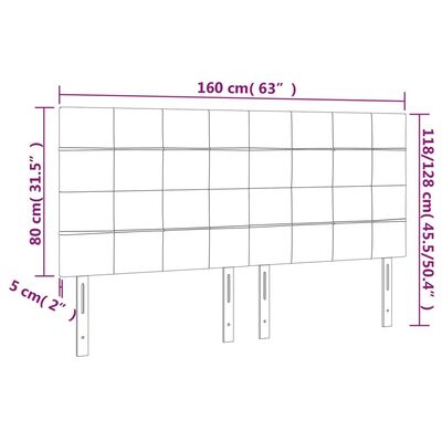 vidaXL Testiera a LED Tortora 160x5x118/128 cm in Tessuto