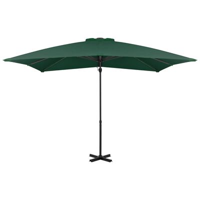 vidaXL Ombrellone a Sbalzo con Palo in Alluminio 250x250 cm Verde