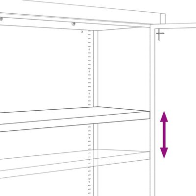 vidaXL Armadio Classificatore Bianco 90x40x145 cm in Acciaio