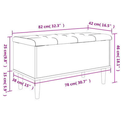 vidaXL Panca Portaoggetti Grigio Sonoma 82x42x46 cm Legno Multistrato