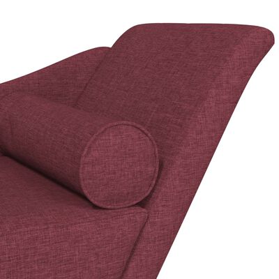 vidaXL Chaise Lounge con Cuscini Rosso Vino in Tessuto