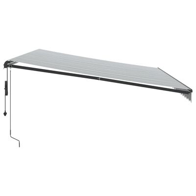 vidaXL Tenda Retrattile Automatica LED Antracite e Bianco 500x300 cm