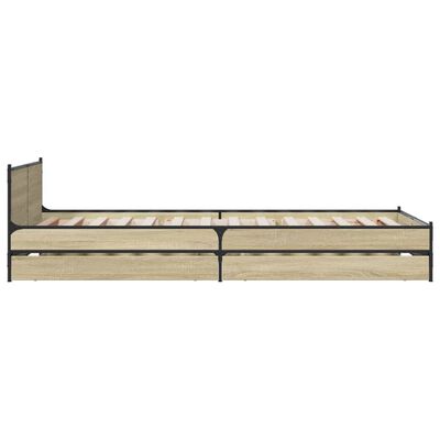 vidaXL Giroletto Cassetti Rovere Sonoma 100x200 cm Legno Multistrato