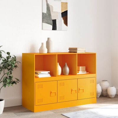 vidaXL Credenza Giallo Senape 99x39x73 cm in Acciaio