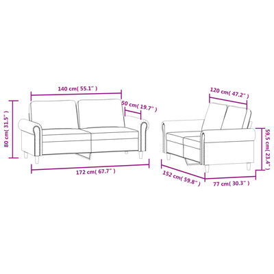 vidaXL Set di Divani 2 pz con Cuscini Grigio Chiaro in Velluto