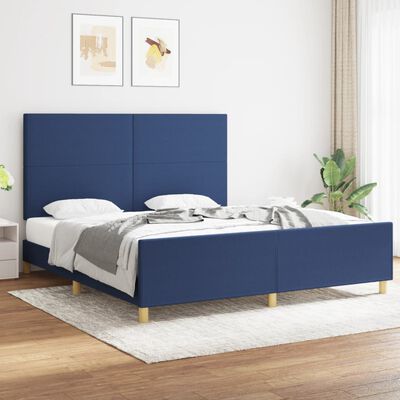 vidaXL Giroletto senza Materasso Blu 180x200 cm in Tessuto