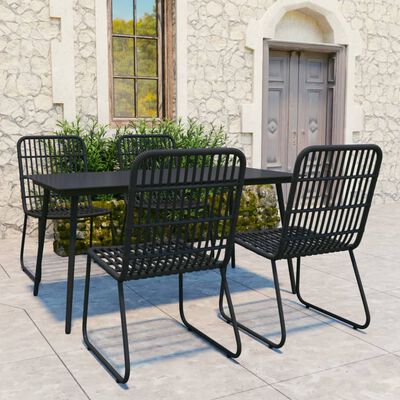 vidaXL Set da Pranzo da Giardino 5 pz in Polyrattan e Vetro