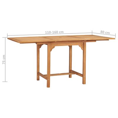 vidaXL Set da Pranzo da Giardino 5 pz in Legno Massello di Teak