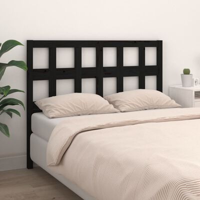 vidaXL Testiera per Letto Nera 125,5x4x100cm in Legno Massello di Pino