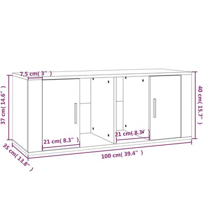 vidaXL Mobile TV Grigio Sonoma 100x35x40 cm in Legno Multistrato