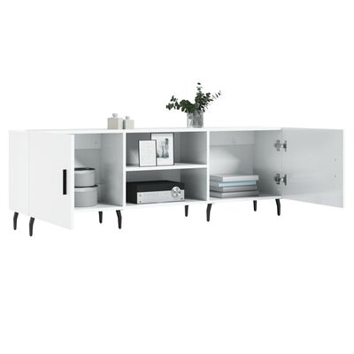 vidaXL Mobile Porta TV Bianco Lucido 150x30x50 cm in Legno Multistrato