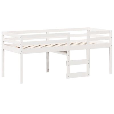 vidaXL Letto a Soppalco con Tetto Bianco 75x190 cm in Legno di Pino