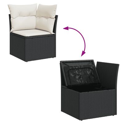 vidaXL Set Divano da Giardino 9 pz con Cuscini Beige in Polyrattan