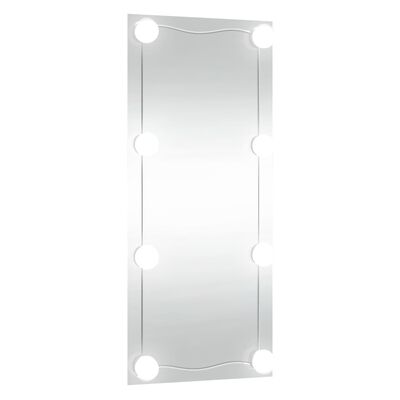 vidaXL Specchio da Parete con Luci LED 40x80 cm Vetro Rettangolare