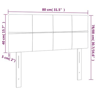 vidaXL Testiera a LED Grigio Chiaro 80x5x78/88 cm in Velluto