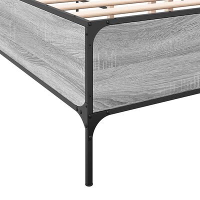 vidaXL Giroletto Grigio Sonoma 140x190 cm in Legno Multistrato Metallo