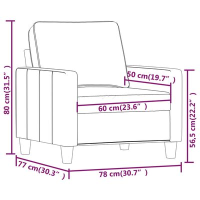 vidaXL Poltrona Nera 60 cm in Tessuto