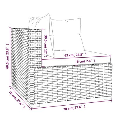 vidaXL Set Divani da Giardino con Cuscini 8 pz in Polyrattan Nero