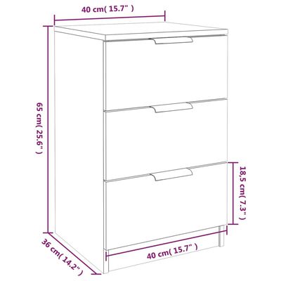 vidaXL Comodino Grigio Sonoma 40x36x65 cm