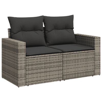 vidaXL Set Divano da Giardino 6 pz con Cuscini Grigio in Polyrattan