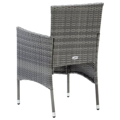 vidaXL Set da Pranzo da Giardino 7 pz con Cuscini in Polyrattan Grigio