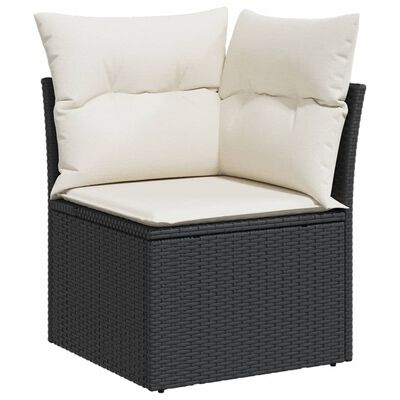 vidaXL Set Divani da Giardino 5 pz con Cuscini in Polyrattan Nero