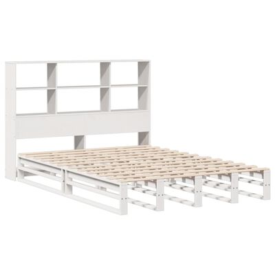 vidaXL Letto Libreria senza Materasso Bianco 120x190 cm Legno Massello