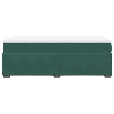 vidaXL Giroletto a Molle con Materasso Verde Scuro 90x190 cm Velluto