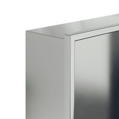 vidaXL Nicchia per Doccia Argento Spazzolato 32x62x9cm in Acciaio Inox