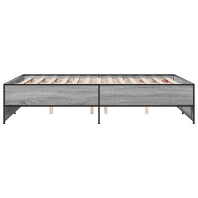 vidaXL Giroletto Grigio Sonoma 120x200 cm in Legno Multistrato Metallo