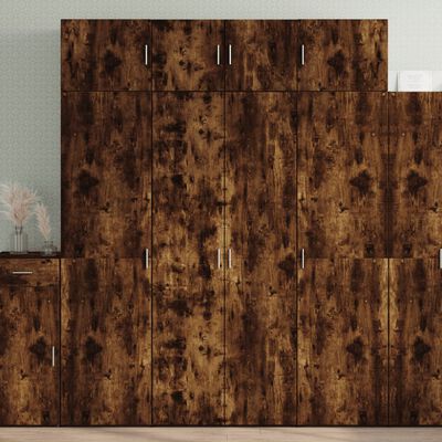 vidaXL Armadietto Rovere Fumo 80x42,5x225 cm in Truciolato