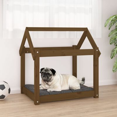 vidaXL Cuccia per Cani Ambra 71x55x70 cm in Legno Massello di Pino