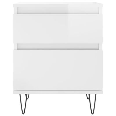 vidaXL Comodini 2pz Bianco Lucido 40x35x50 cm in Legno Multistrato