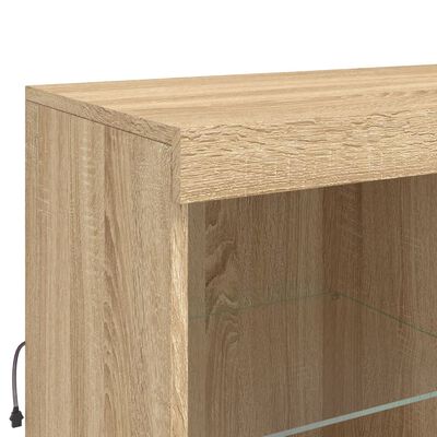 vidaXL Credenza con Luci LED Rovere Sonoma 283x37x100 cm