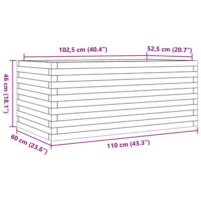 vidaXL Fioriera da Giardino 110x60x46 cm in Legno Massello di Douglas