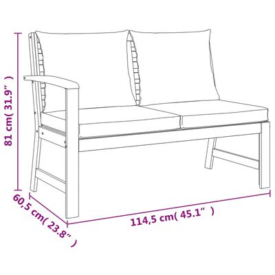 vidaXL Set da Pranzo Giardino 7pz con Cuscini Legno Massello di Acacia