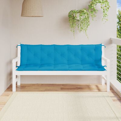 vidaXL Cuscini per Panca 2 pz Azzurri 180x50x7 cm in Tessuto Oxford