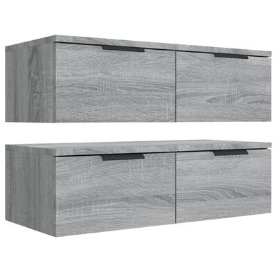 vidaXL Mobili Pensili 2 pz Grigio Sonoma 68x30x20 cm Legno Multistrato