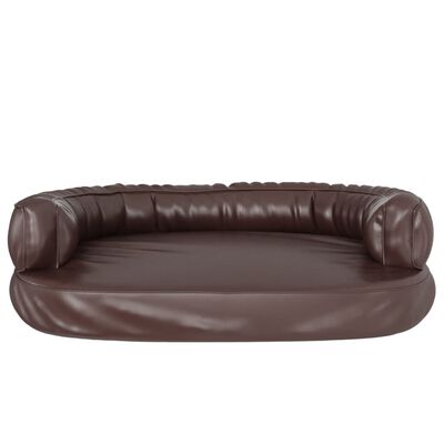 vidaXL Letto per Cani Ergonomico Gommapiuma Marrone 88x65cm Similpelle